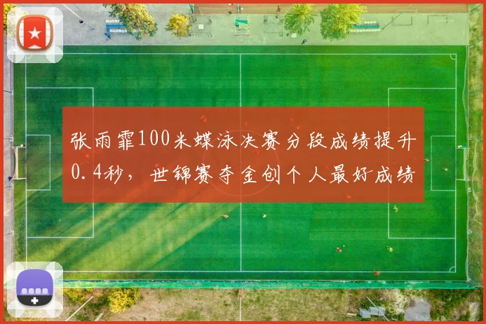 张雨霏100米蝶泳决赛分段成绩提升0.4秒,世锦赛夺金创个人最好成绩